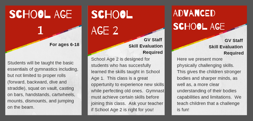 School Age Class Descriptions 2019-20